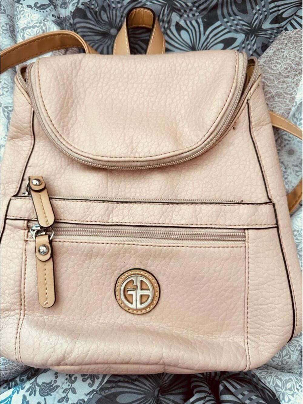 Giani Bernini Blush Pink Pebbled PVC Backpack - Picture 6 of 9